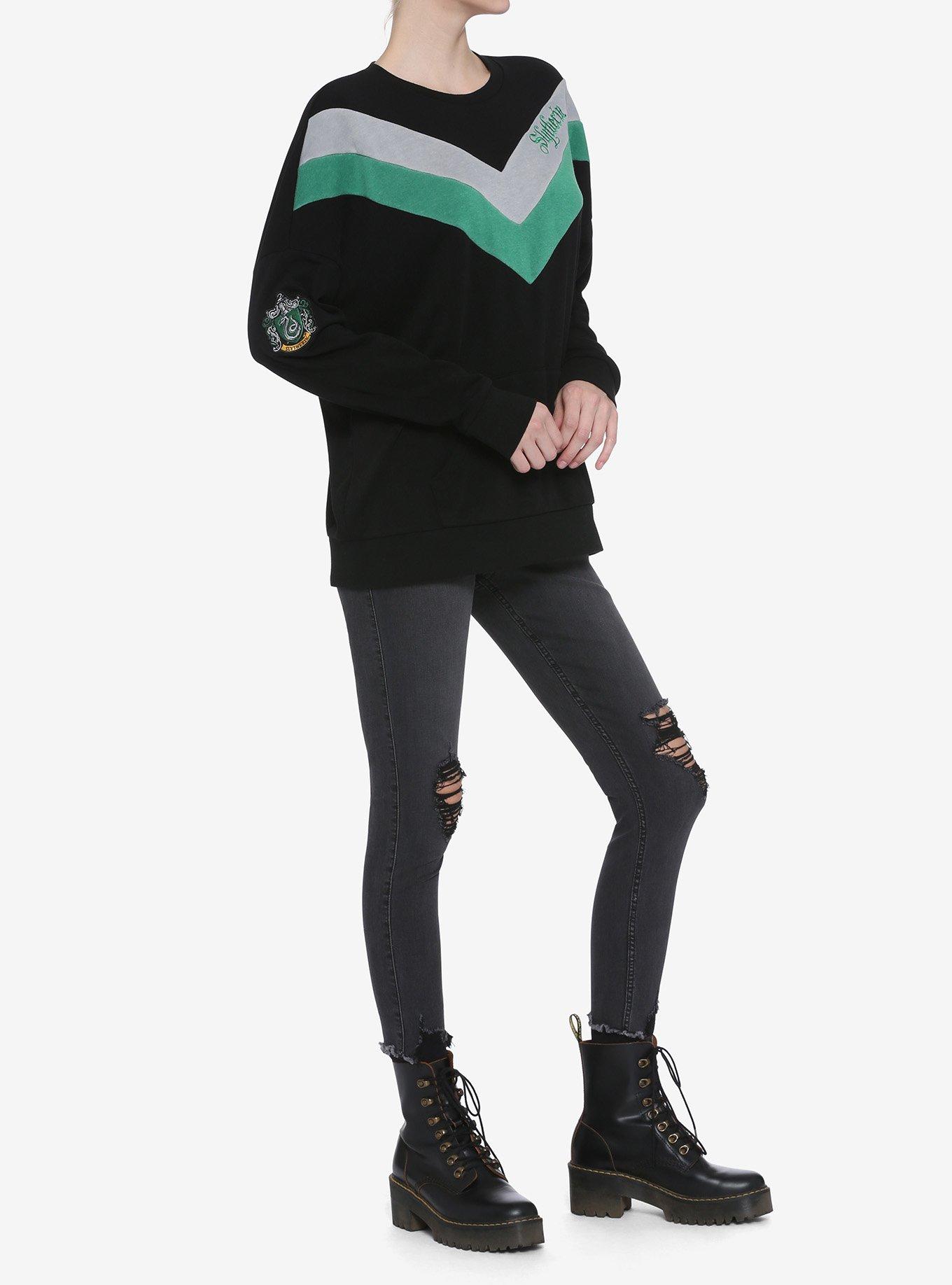 Harry Potter Slytherin Chevrons Girls Sweatshirt, GREEN, alternate