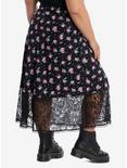 Rose Moon Lace Midi Skirt Plus Size, PINK, alternate