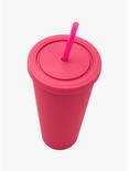 Neon Pink Rubberized Acrylic Travel Cup, , alternate