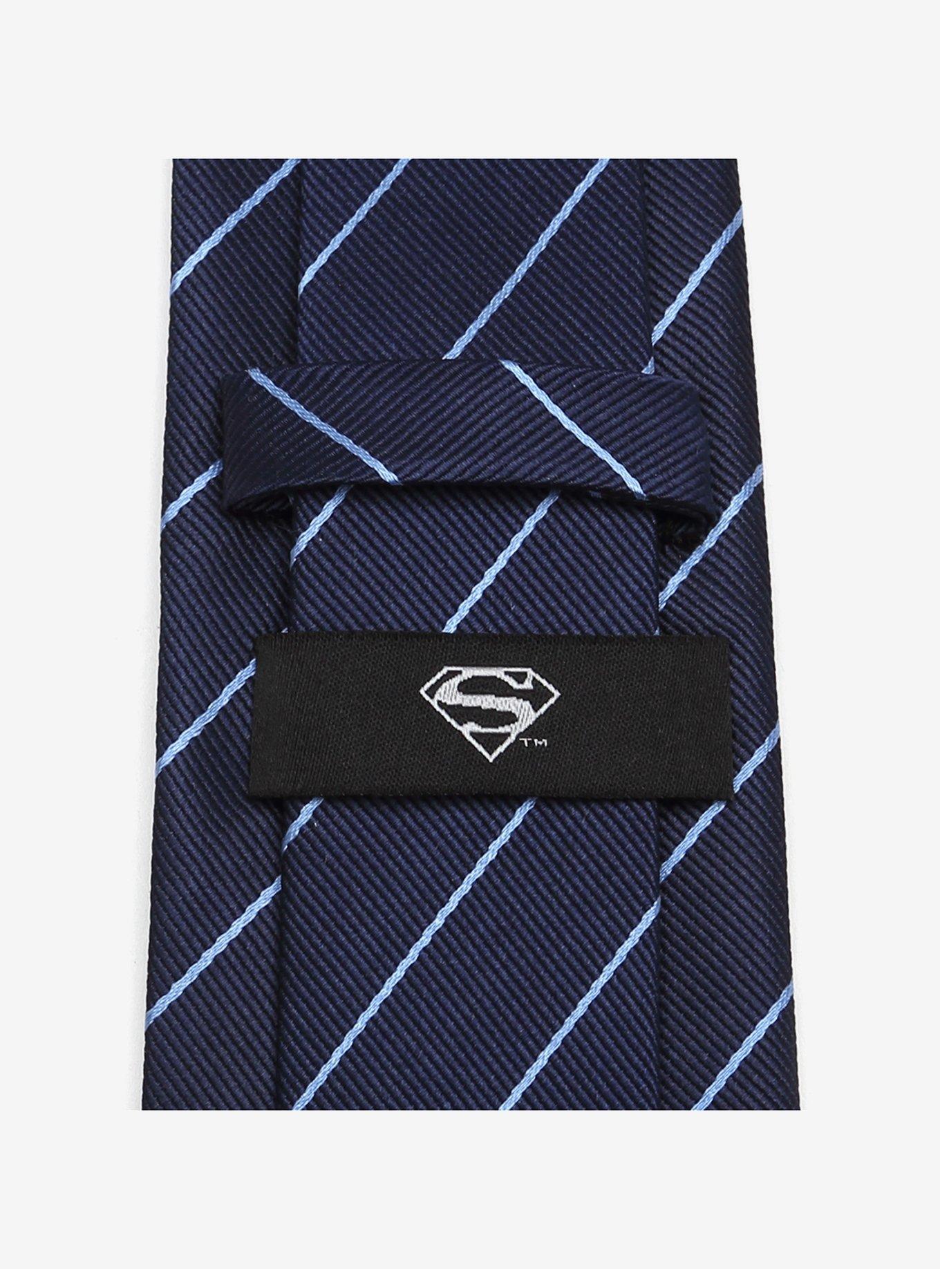 DC Comics Superman Daily Planet Navy Stripe Tie, , alternate