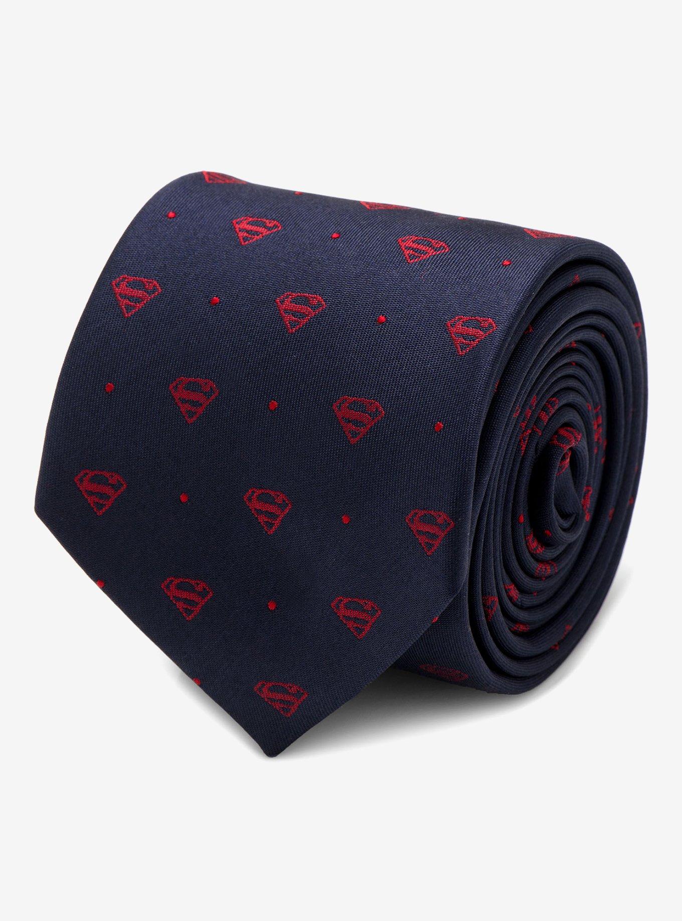 DC Comics Superman Shield Navy and Red Dot Tie, , alternate