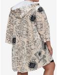 Harry Potter Marauder's Map Velvet Hooded Kimono Plus Size, BLACK, alternate
