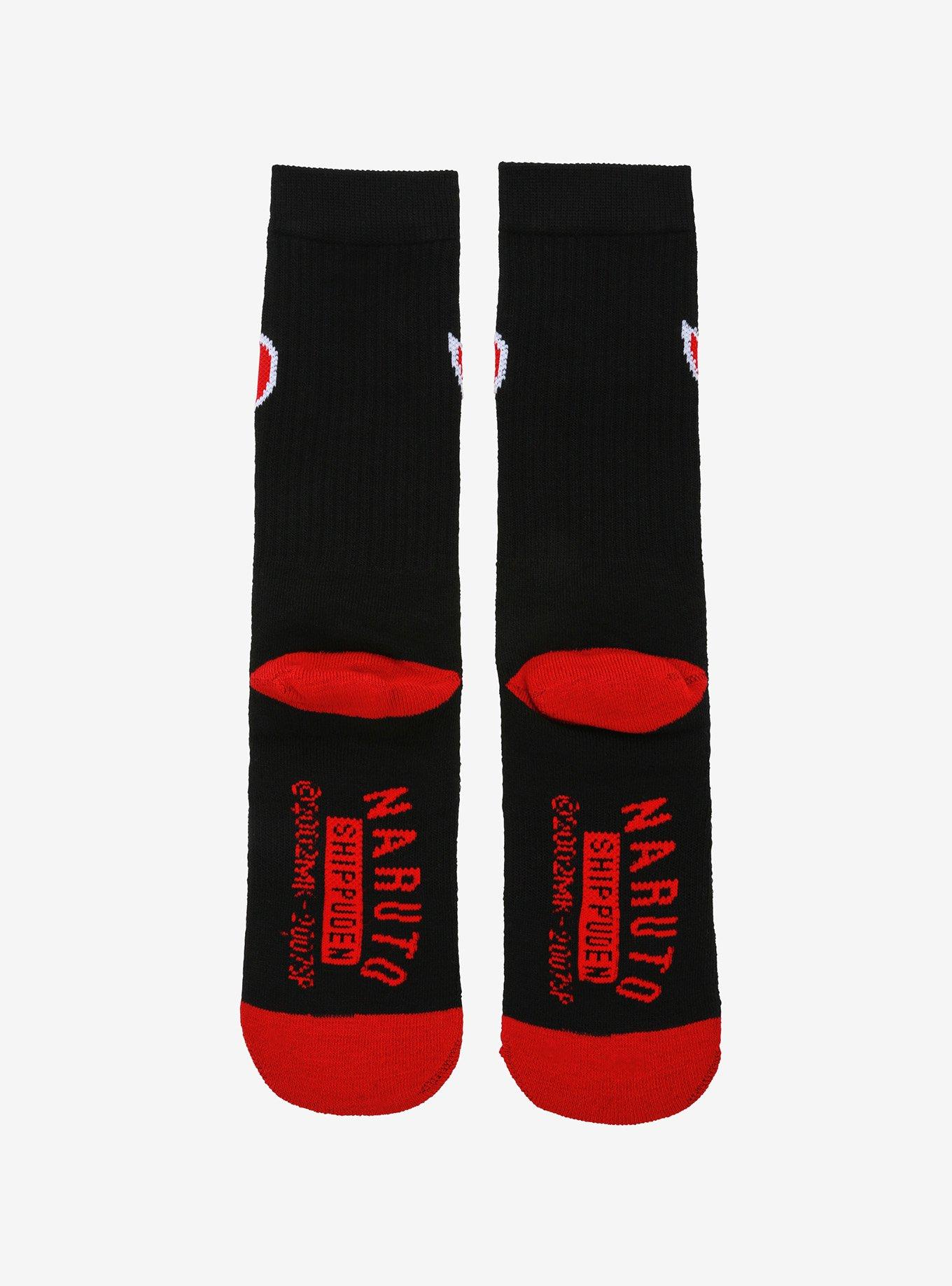 Naruto Shippuden Akatsuki Cloud Crew Socks - BoxLunch Exclusive, , alternate