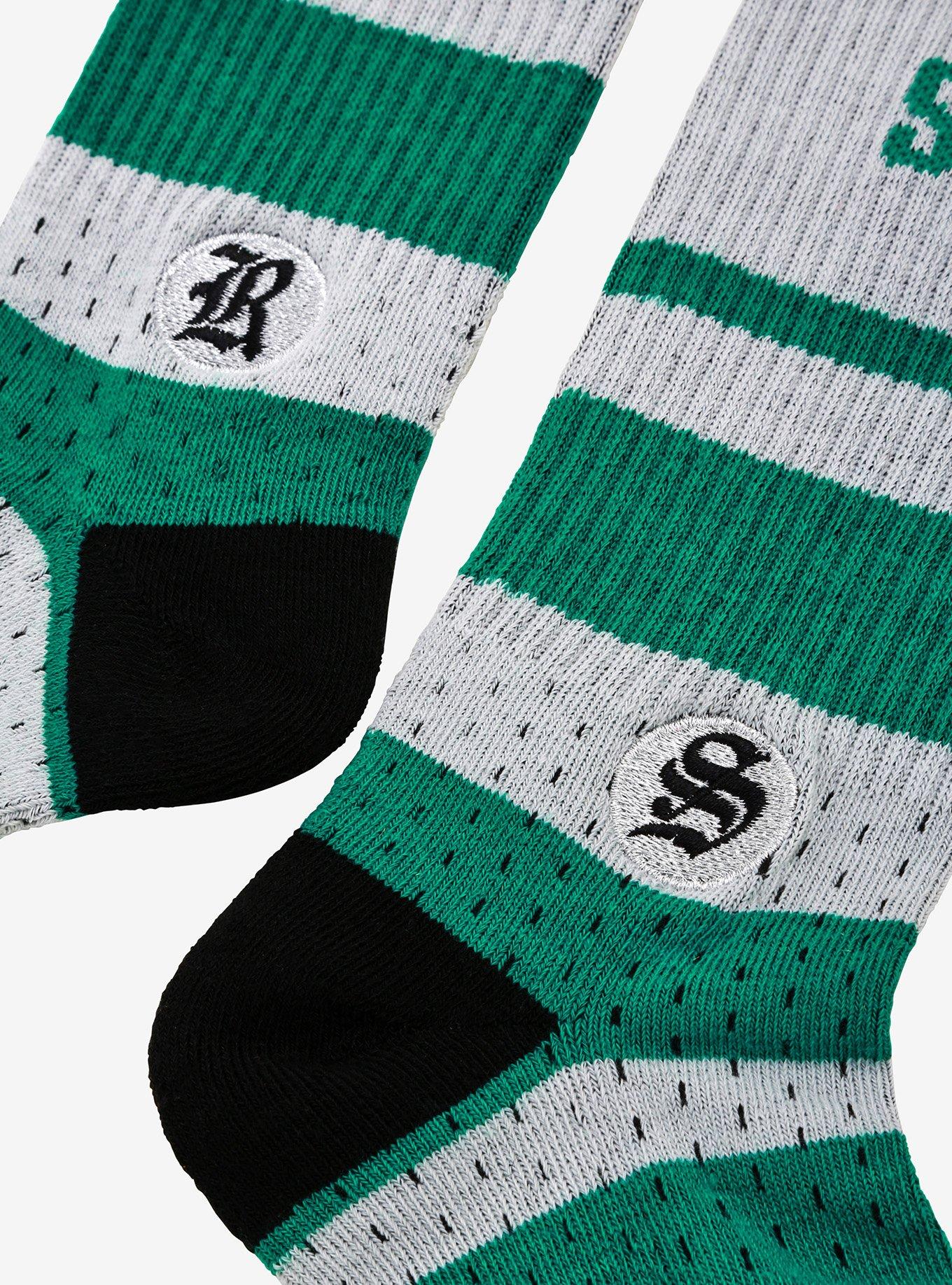 Harry Potter Slytherin Colorblock Crew Socks - BoxLunch Exclusive, , alternate
