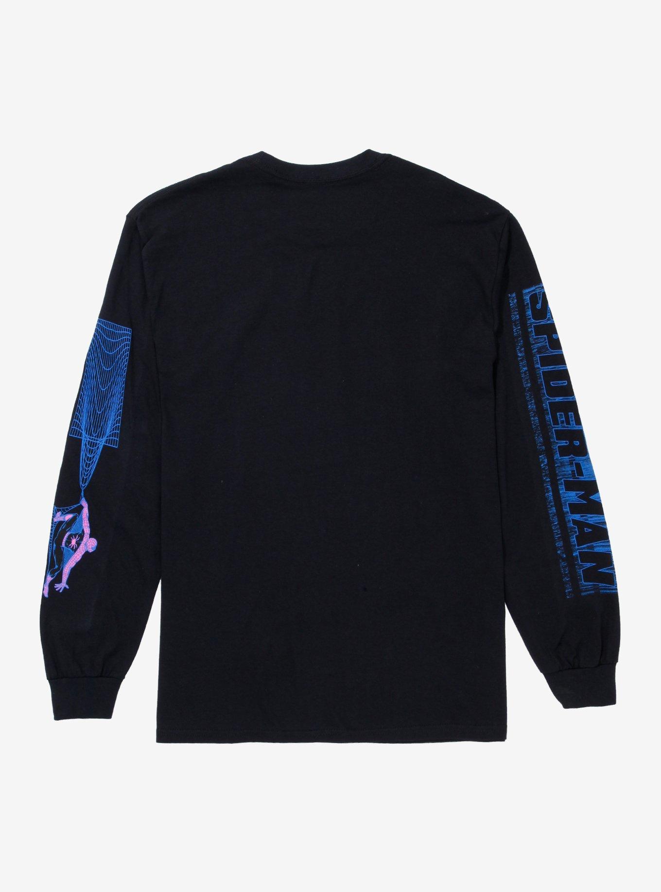 Marvel Spider-Man Comic Book Katakana Long Sleeve T-Shirt - BoxLunch Exclusive, BLACK, alternate