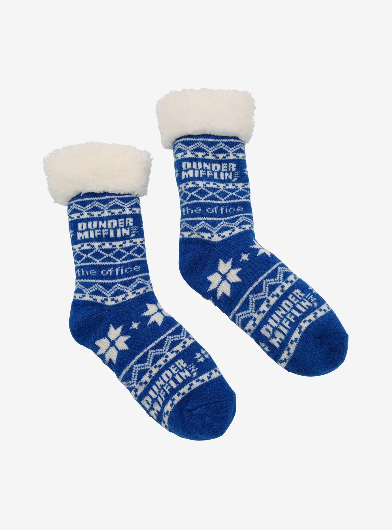 The Office Dunder Mifflin Cozy Slipper Socks, , alternate