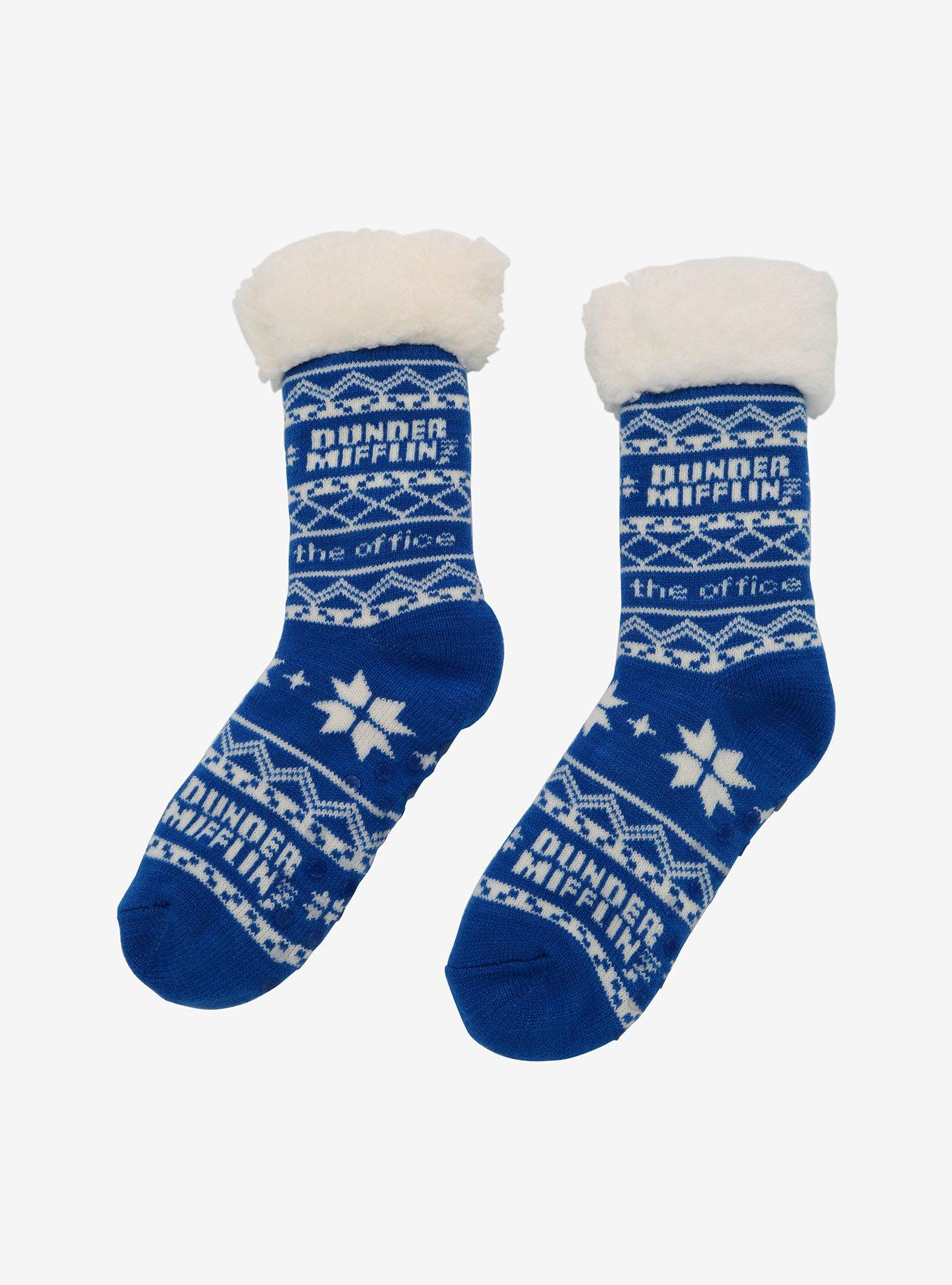 The Office Dunder Mifflin Cozy Slipper Socks, , alternate