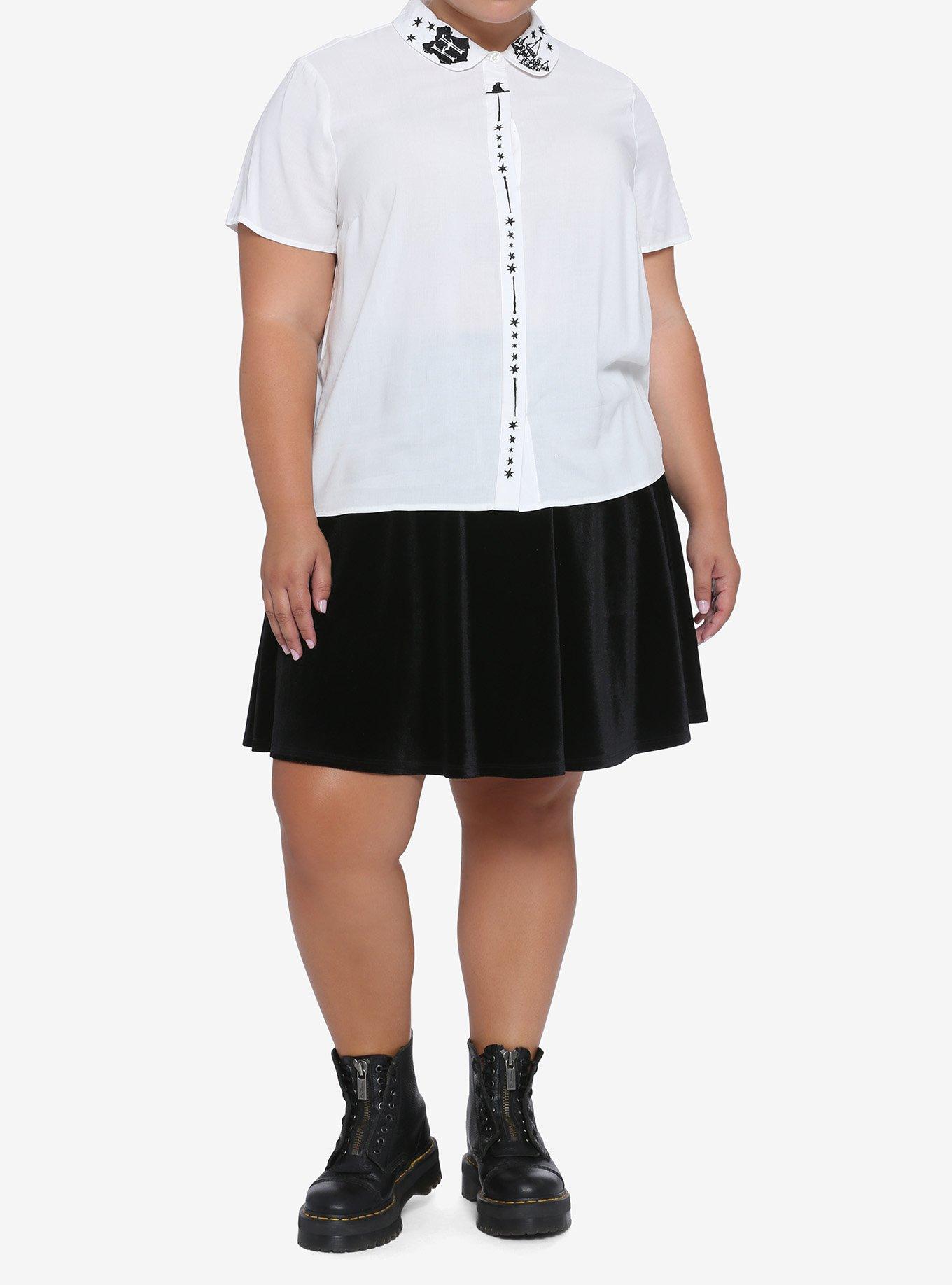 Harry Potter Embroidered Woven Button-Up Plus Size, MULTI, alternate