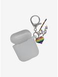 White Rainbow Love Charm Wireless Earbud Case Cover, , alternate