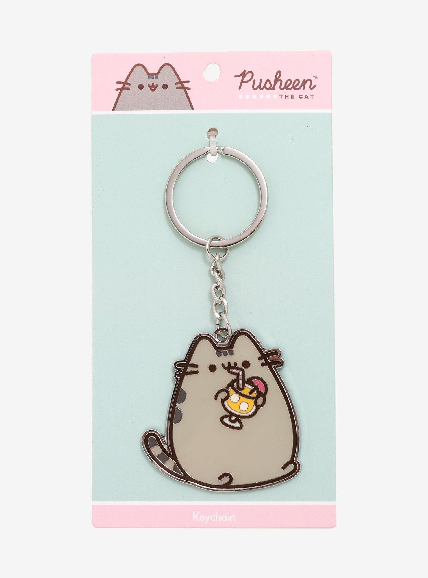 Pusheen Drink Metal Key Chain, , alternate