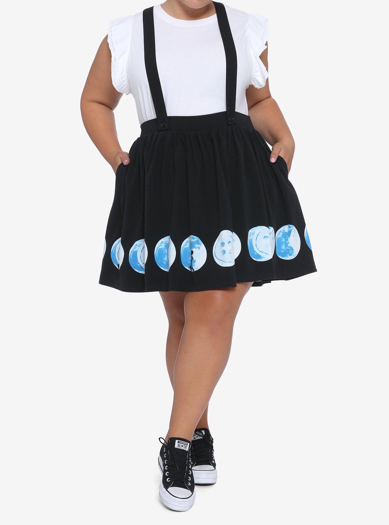 Coraline Button Moon Suspender Skirt Plus Size, MULTI, alternate