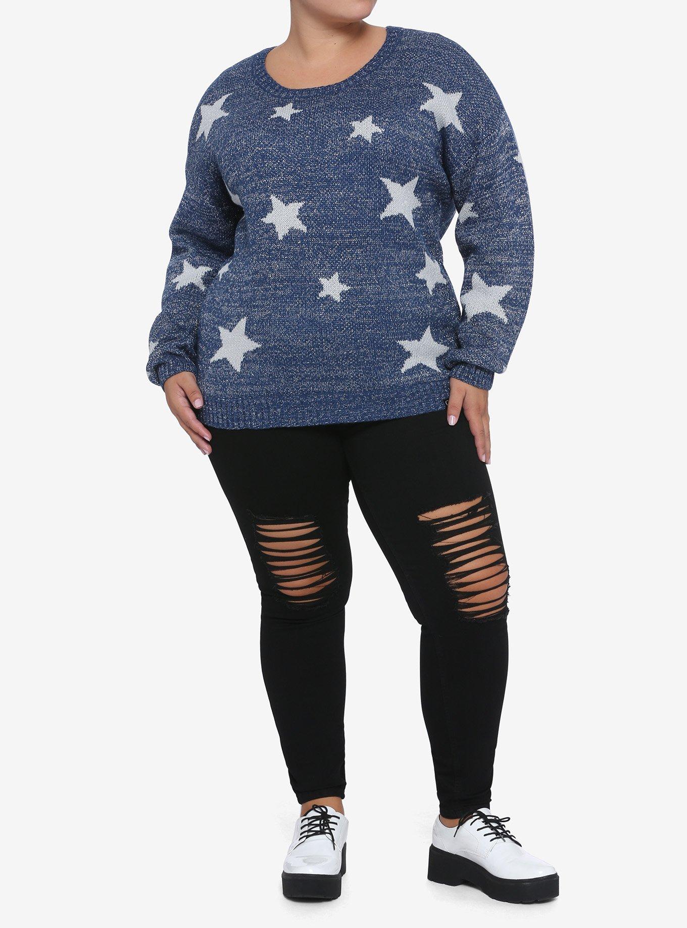 Coraline Silver Star Girls Sweater Plus Size, MULTI, alternate