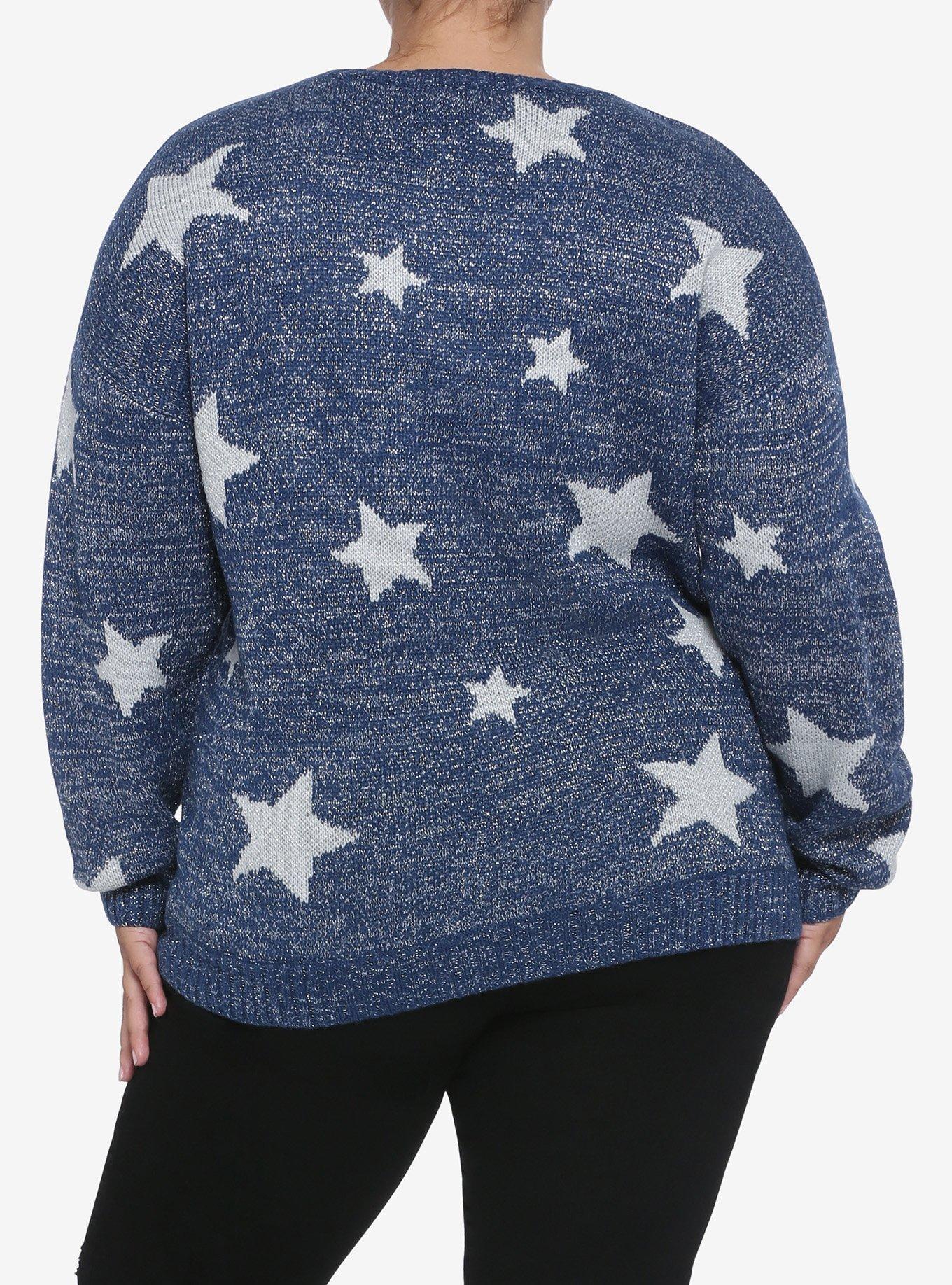 Coraline Silver Star Girls Sweater Plus Size, MULTI, alternate