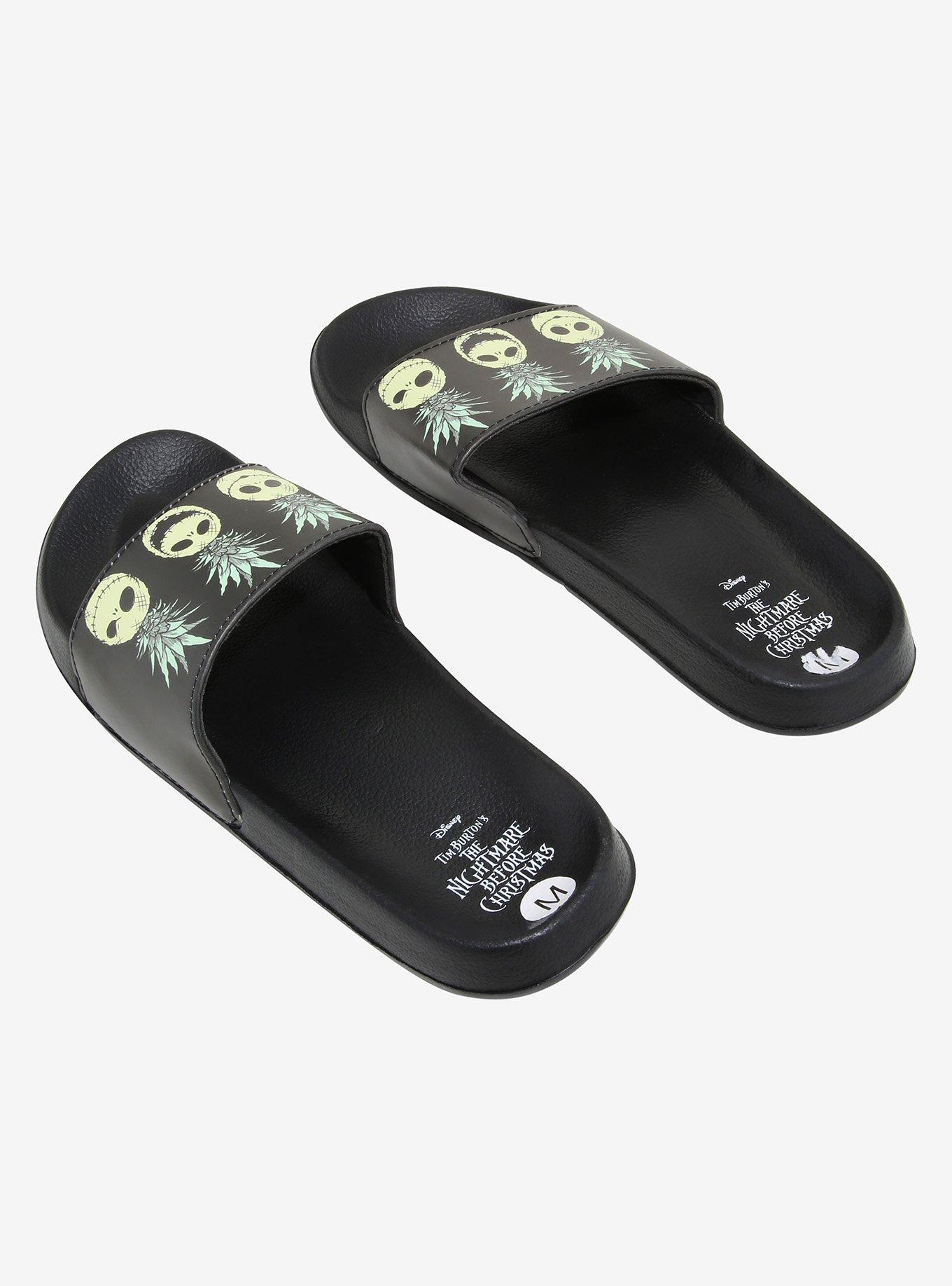 Disney The Nightmare Before Christmas Summer Pineapple Jack Slides, BLACK, alternate