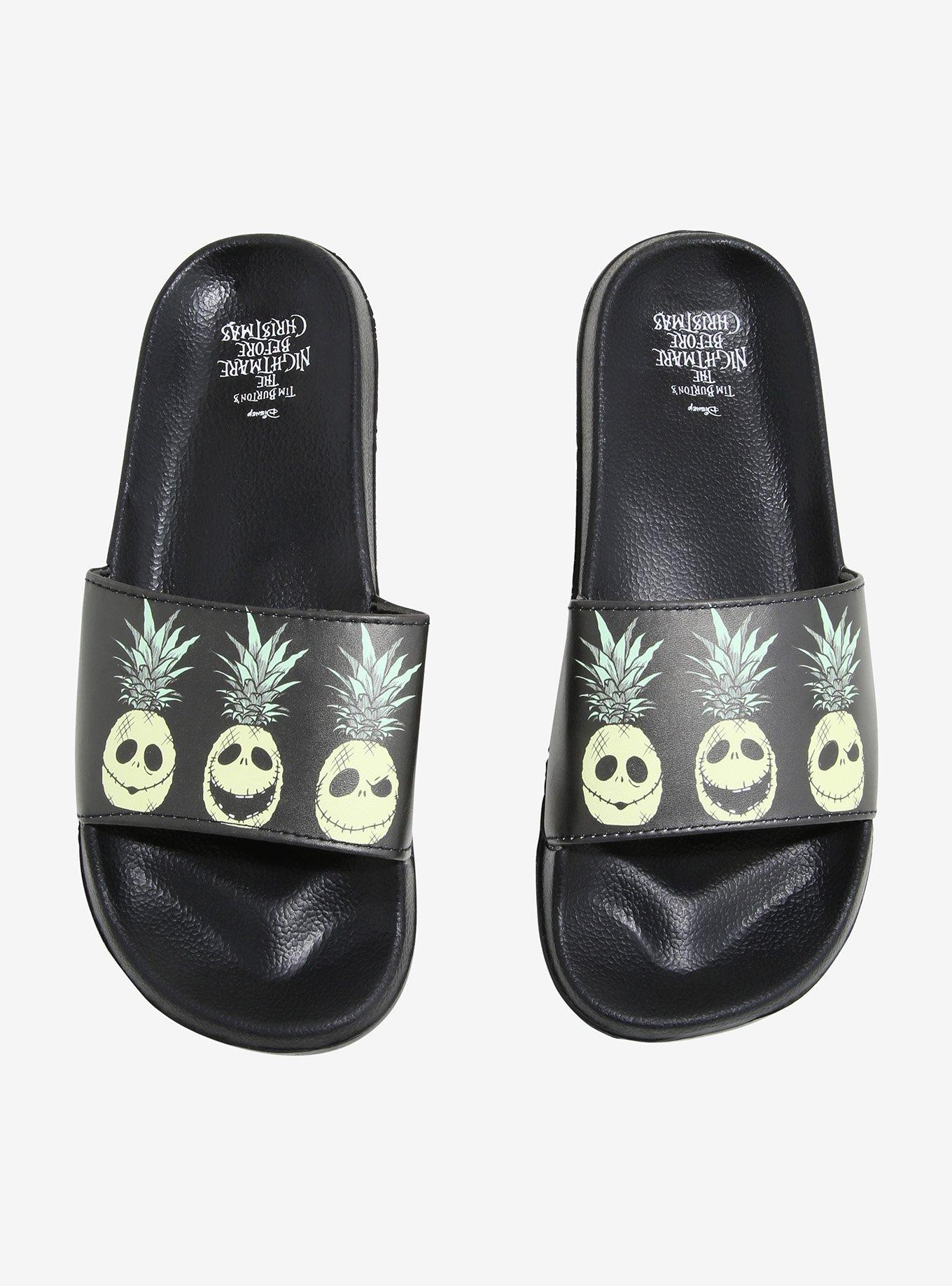 Disney The Nightmare Before Christmas Summer Pineapple Jack Slides, BLACK, alternate