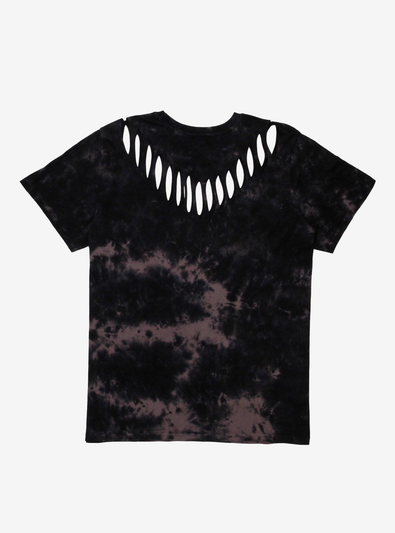 Halloween Poster Slashed Acid Wash Girls T-Shirt Plus Size, GREY, alternate