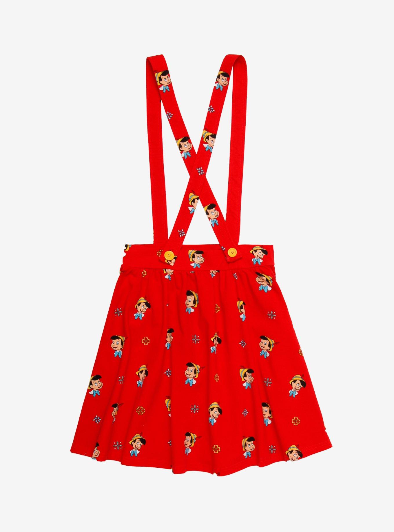 Cakeworthy Disney Pinocchio Women's Suspender Flare Skirt, WHITE, alternate