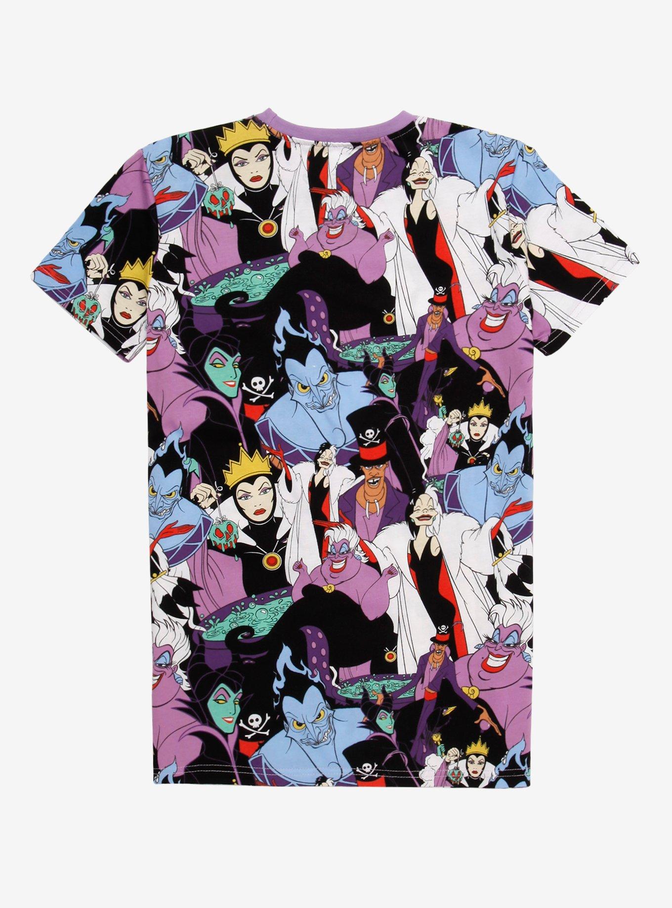 Cakeworthy Disney Villains Characters Allover Print T-Shirt, MULTI, alternate