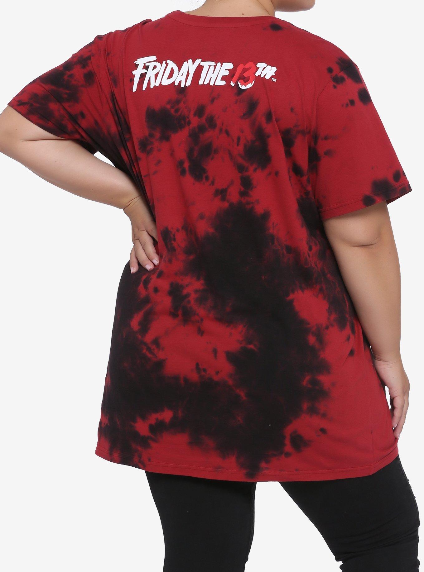 Friday The 13th Mask Slashed Tie-Dye Girls T-Shirt Plus Size | Hot Topic