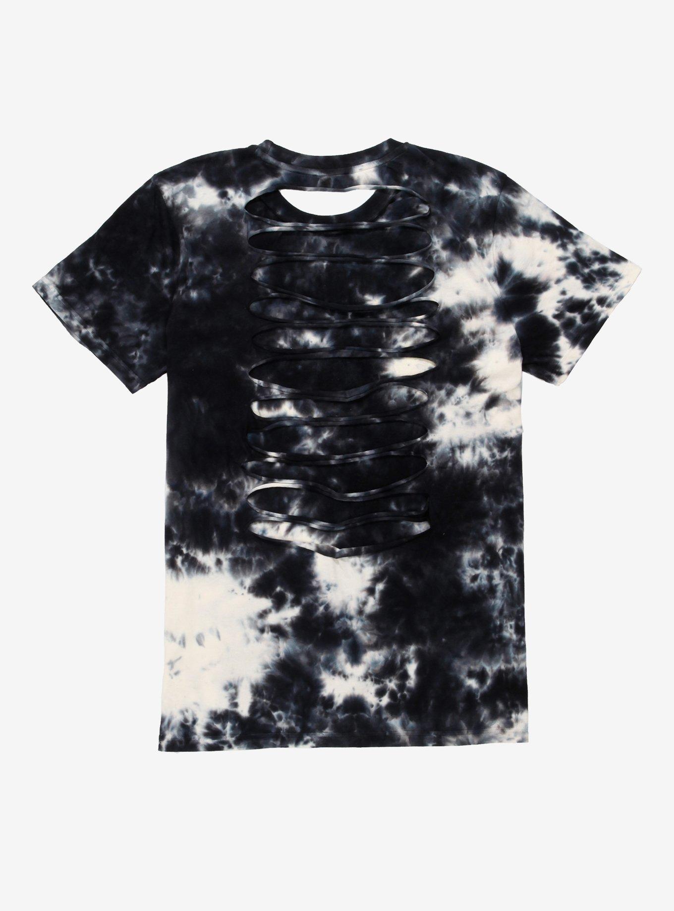 Beetlejuice Tie-Dye Slashed Back Girls T-Shirt Plus Size, WHITE, alternate