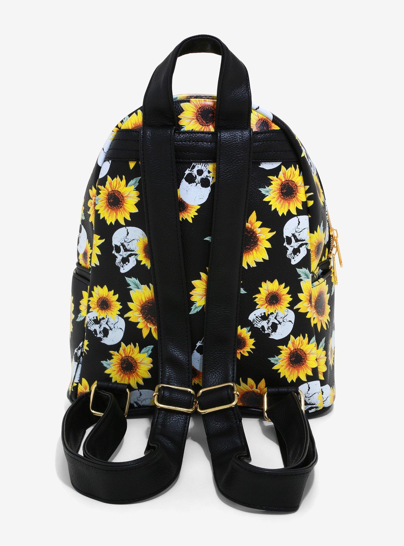 Sunflowers & Skulls Mini Backpack