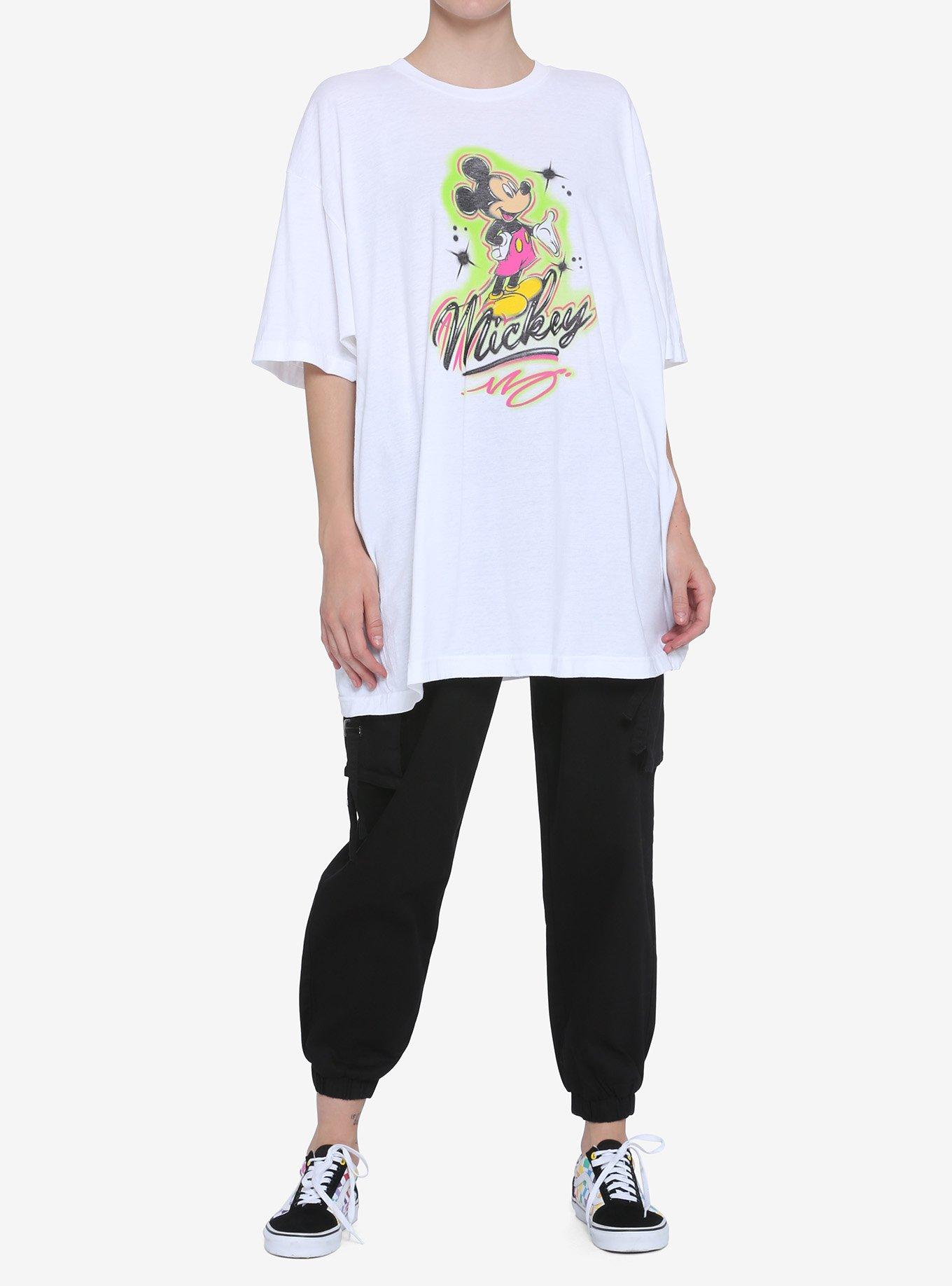 Disney Mickey Mouse Airbrush Art Oversized Girls T-Shirt, MULTI, alternate