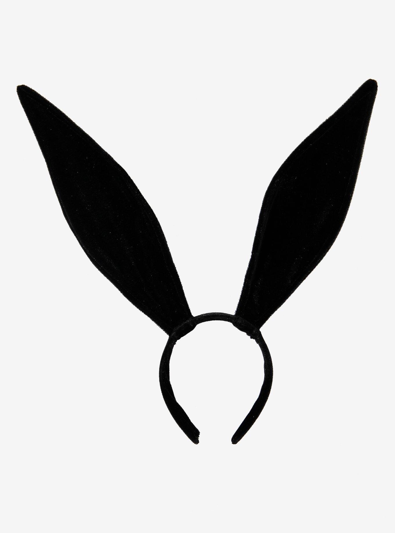 Black Rabbit Poseable Ears Headband, , alternate