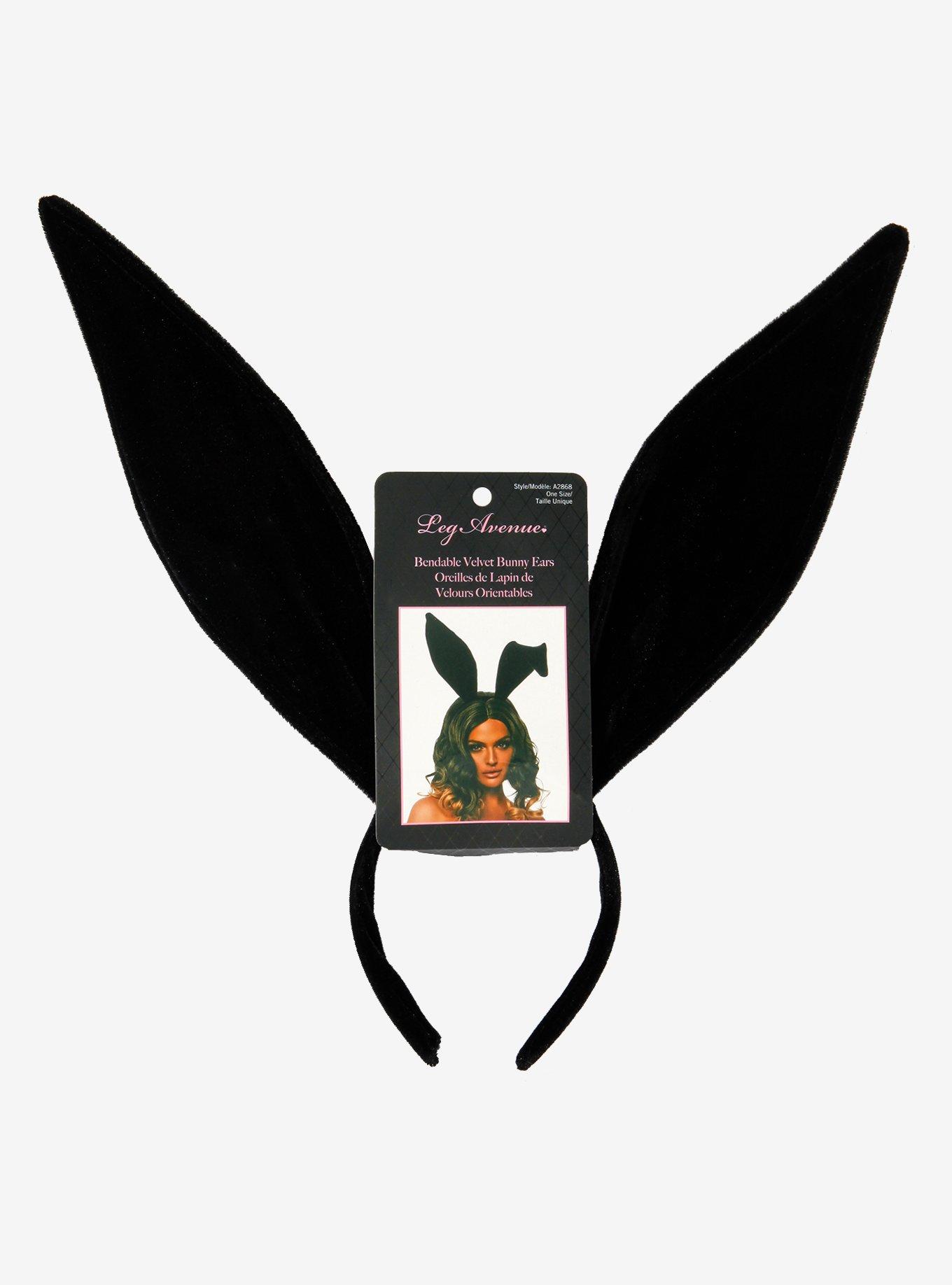 Black Rabbit Poseable Ears Headband, , alternate