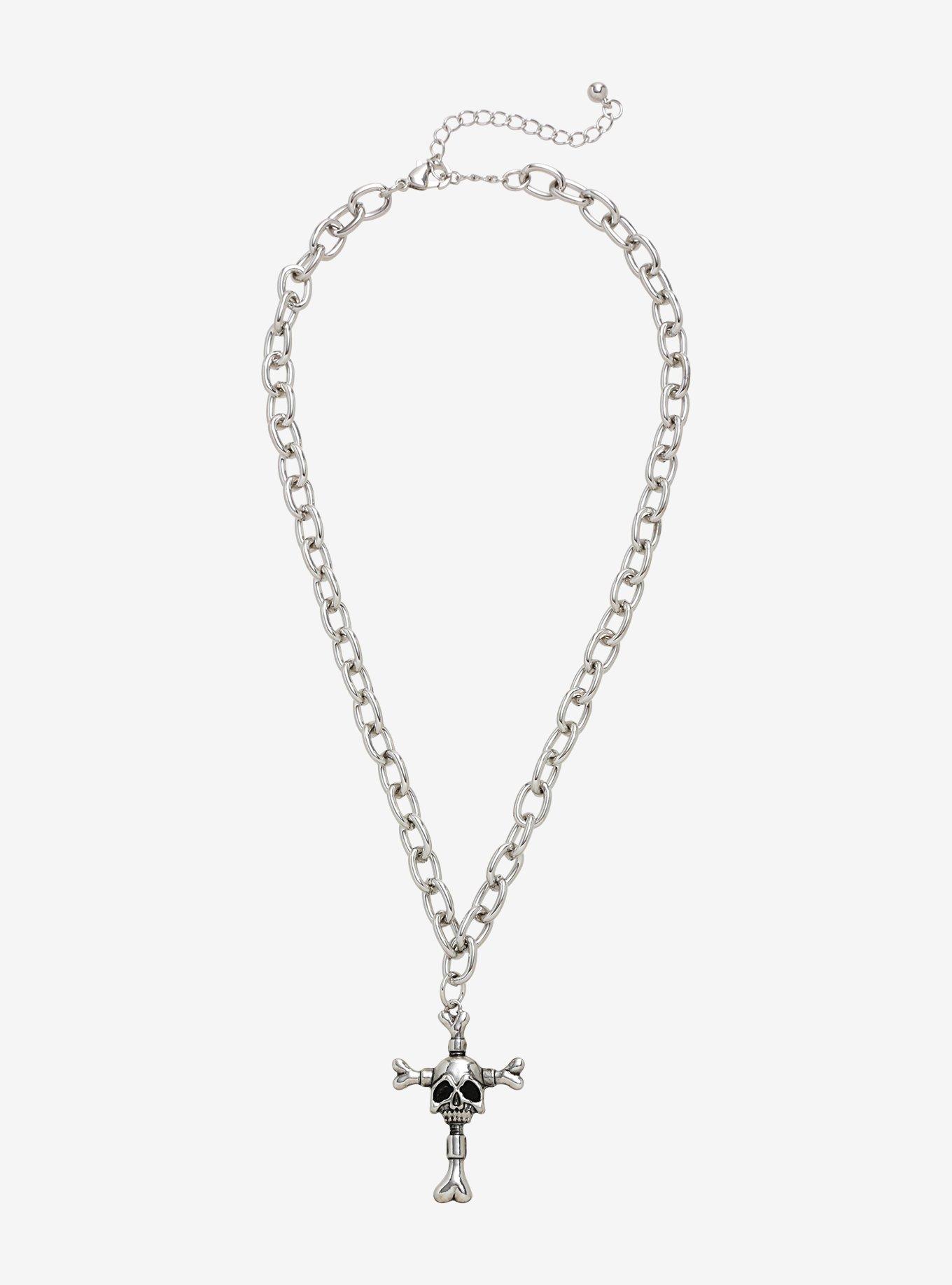 Skull & Cross Chain Necklace, , alternate