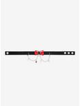 Alice In Wonderland Bunny & Bow Chain Faux Leather Choker, , alternate