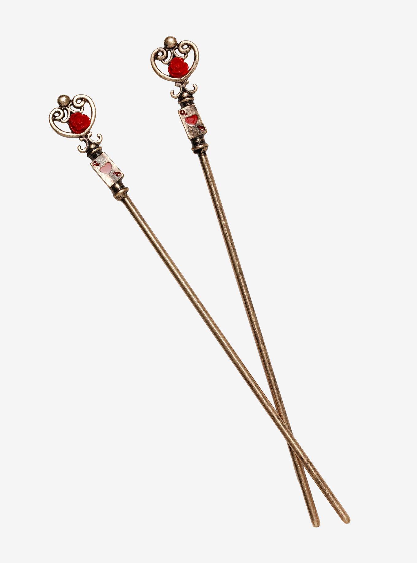 Alice In Wonderland Red Queen Hair Sticks, , alternate