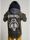Our Universe Star Wars The Mandalorian This Is The Way Hooded Flannel Button-Up, MULTI, alternate