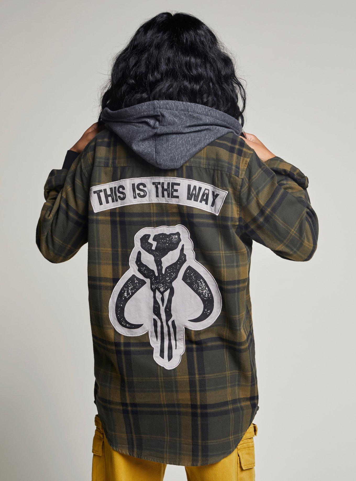 Our Universe Star Wars The Mandalorian This Is The Way Hooded Flannel Button-Up, MULTI, alternate