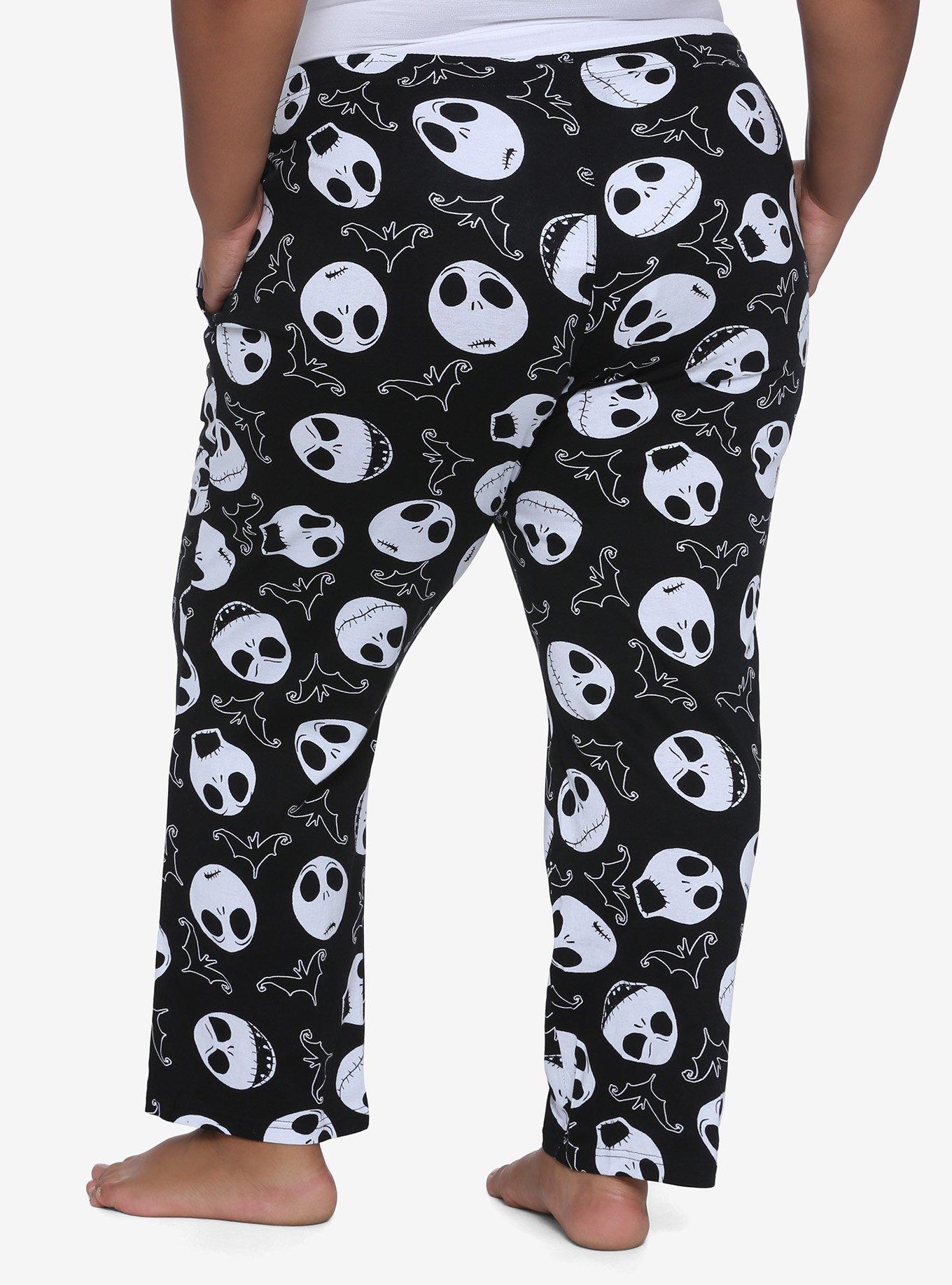 The Nightmare Before Christmas Jack Bats Girls Pajama Pants Plus Size, BLACK, alternate