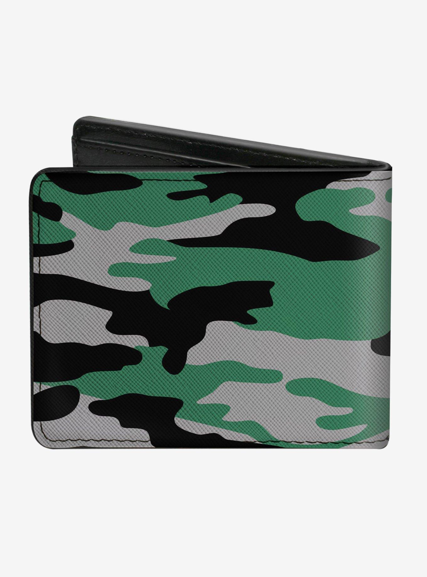 Harry Potter Slytherin Crest Camo Green Bi-fold Wallet, , hi-res