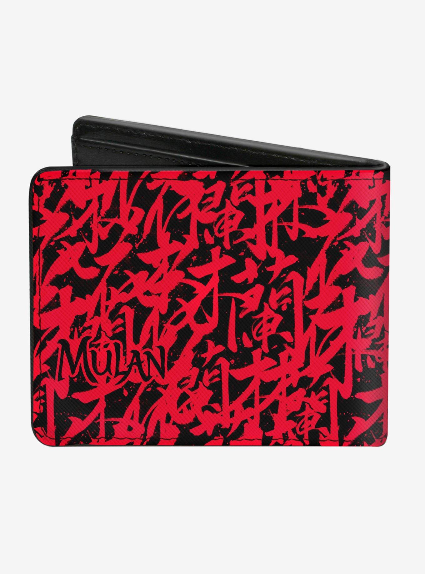 Disney Mulan Black and Red Bifold Wallet