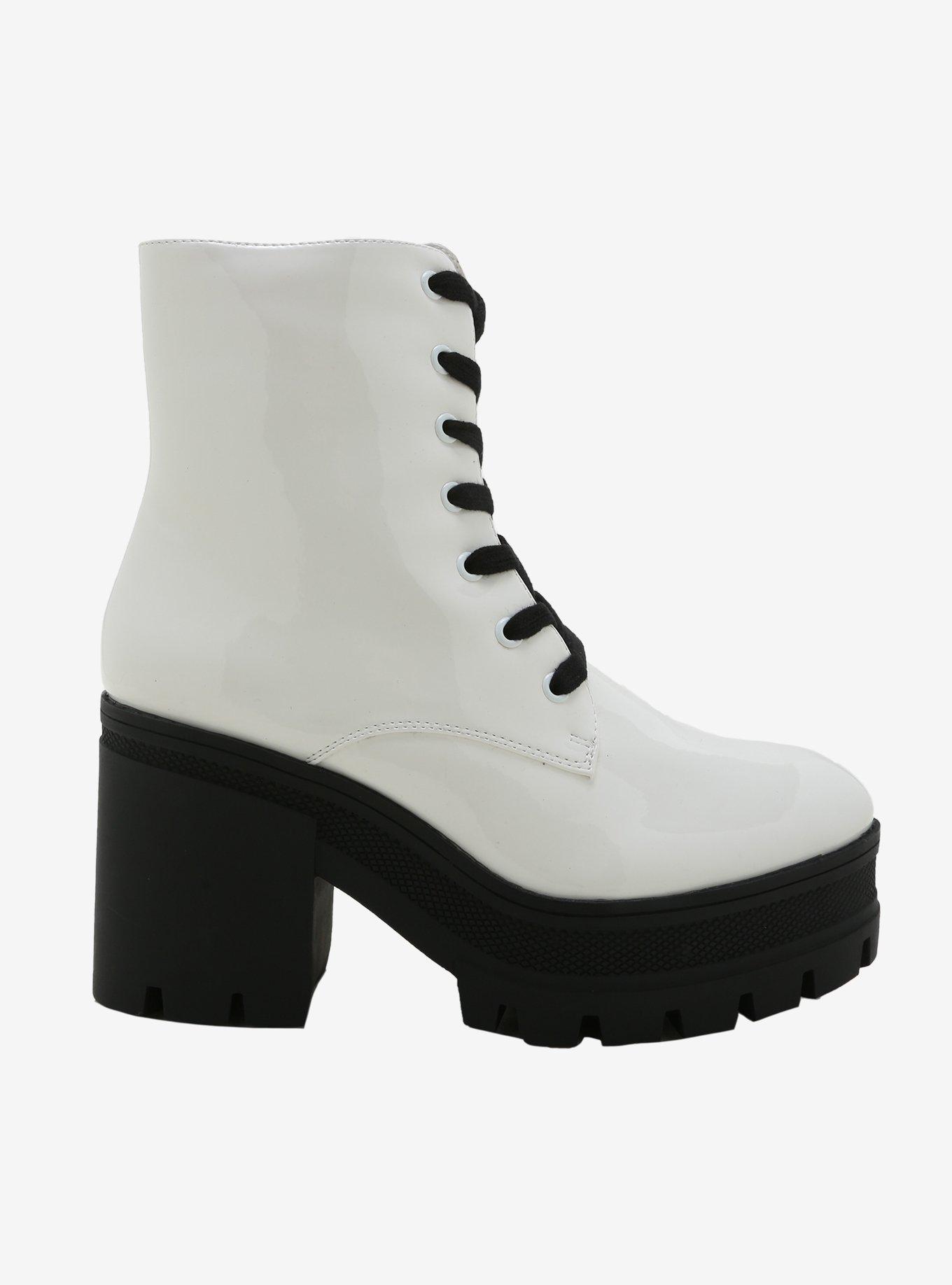 White Patent Platform Combat Boots, MULTI, alternate