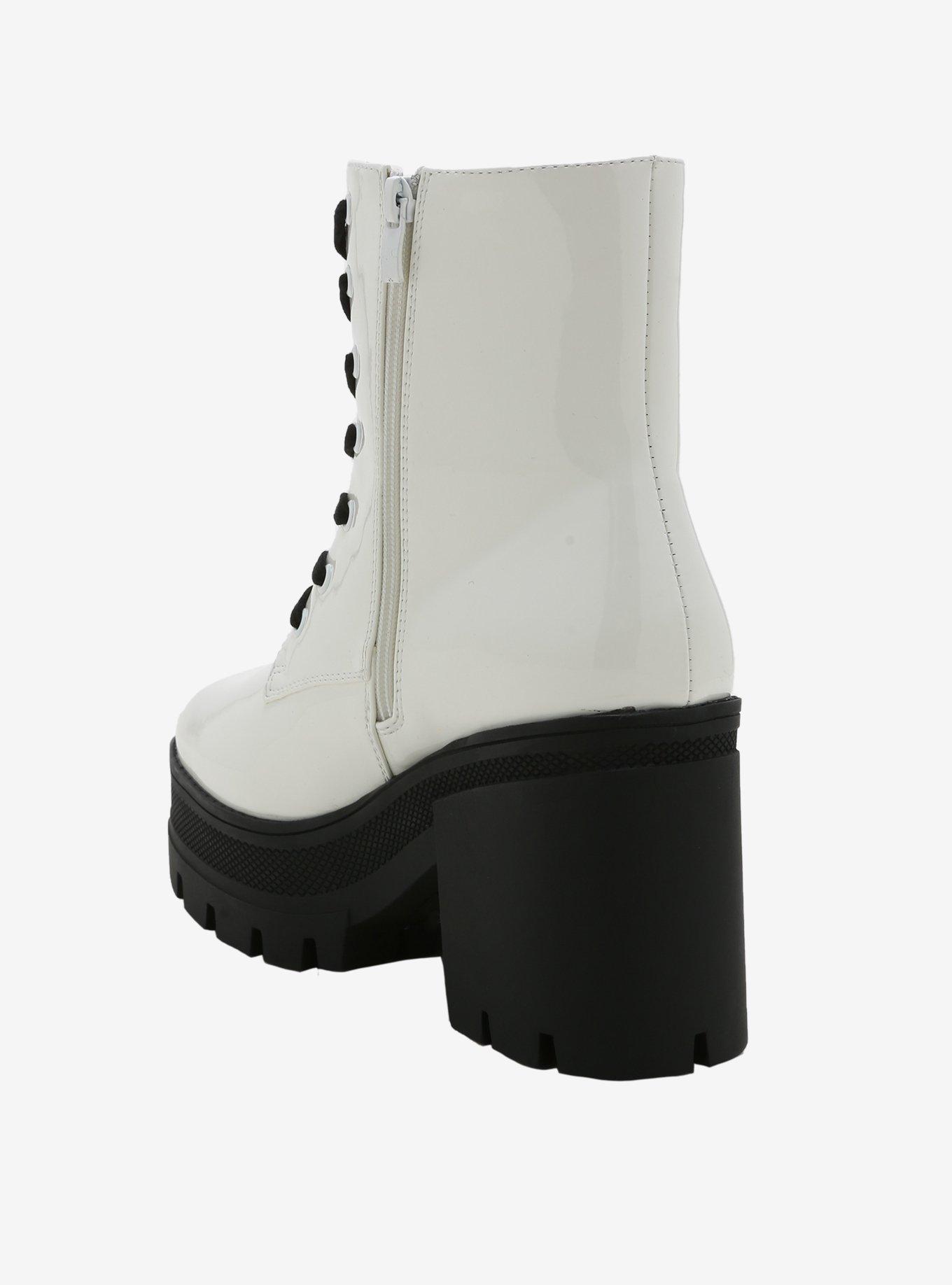 White Patent Platform Combat Boots, MULTI, alternate