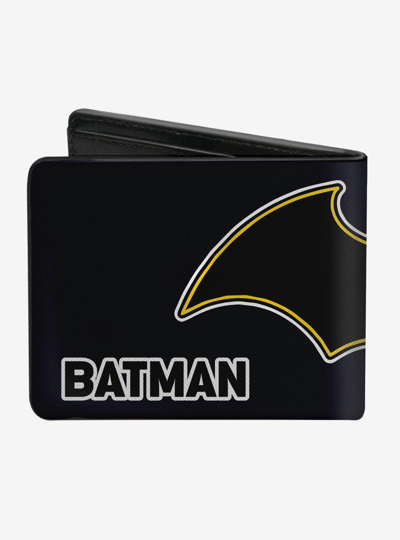DC Comics Batman Black And White Bat Logo Close Up Bi-fold Wallet, , hi-res