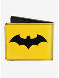 DC Comics Batman Tech Action Pose Bat Logo Yellow Black White Bi-fold Wallet, , alternate