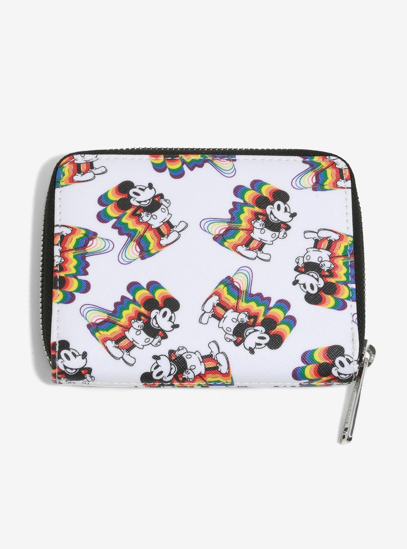 Loungefly Disney Rainbow Mickey Mouse Mini Zip Wallet, , alternate