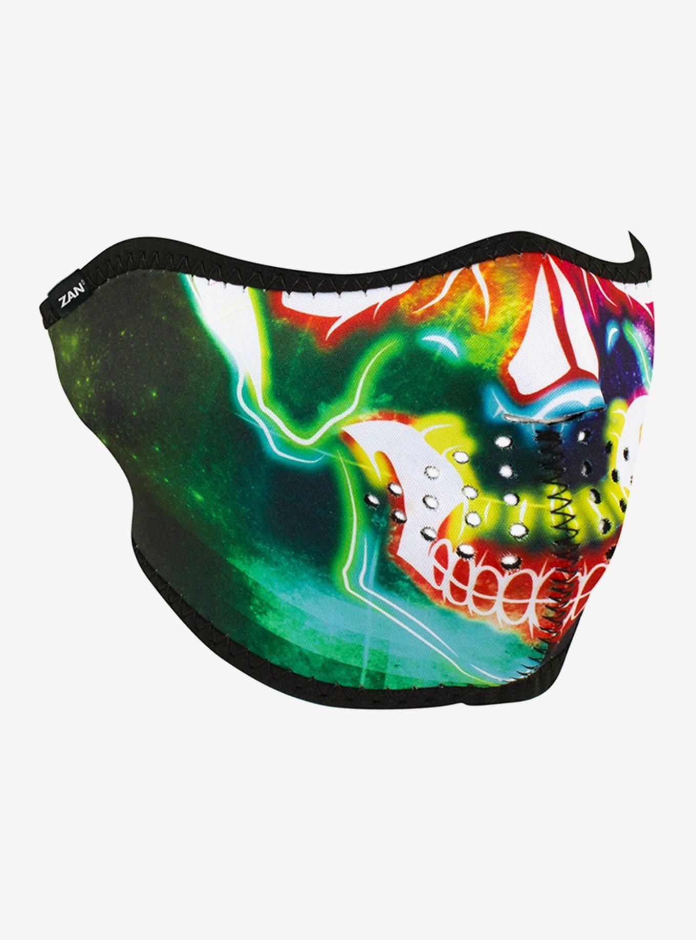 Rainbow Skeleton Galaxy Half Face Mask With Holes, , alternate