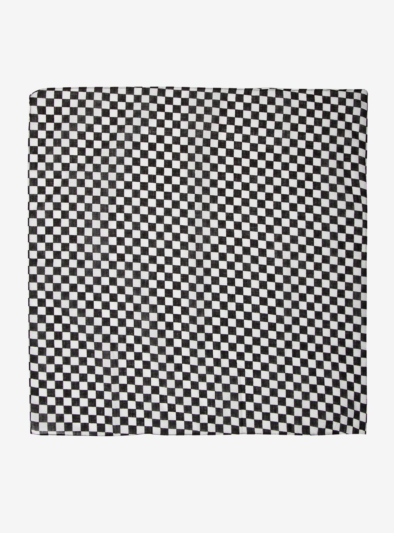 Black & White Checkered Bandana, , alternate