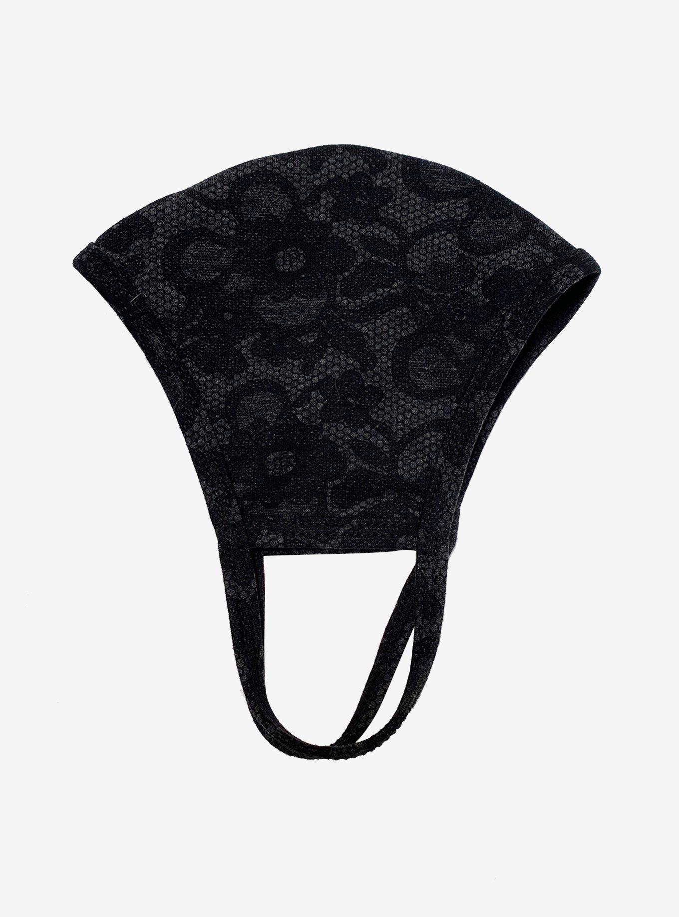 Black Lace Fashion Face Mask, , alternate