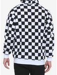 Black & White Checkered Hoodie, Check 1 2 White Black, alternate