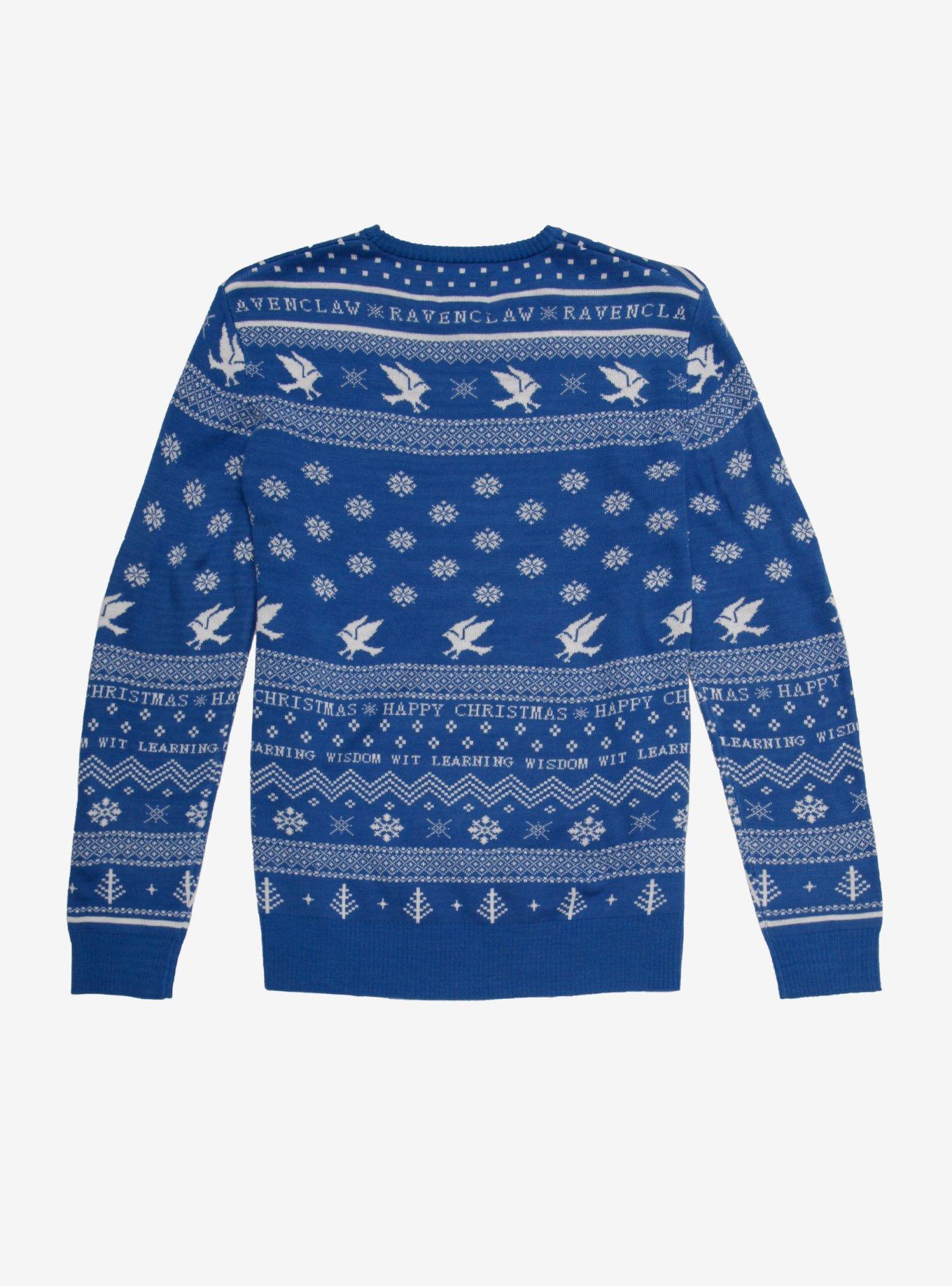 Harry Potter Ravenclaw Crest Holiday Sweater - BoxLunch Exclusive, BLUE, alternate