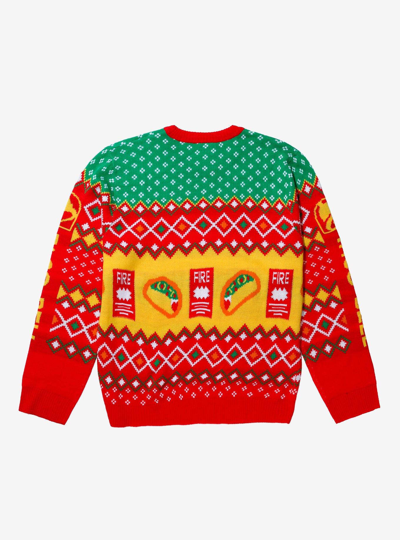 Taco Bell Jingle Bells Taco Shells Holiday Sweater - BoxLunch Exclusive, RED, alternate