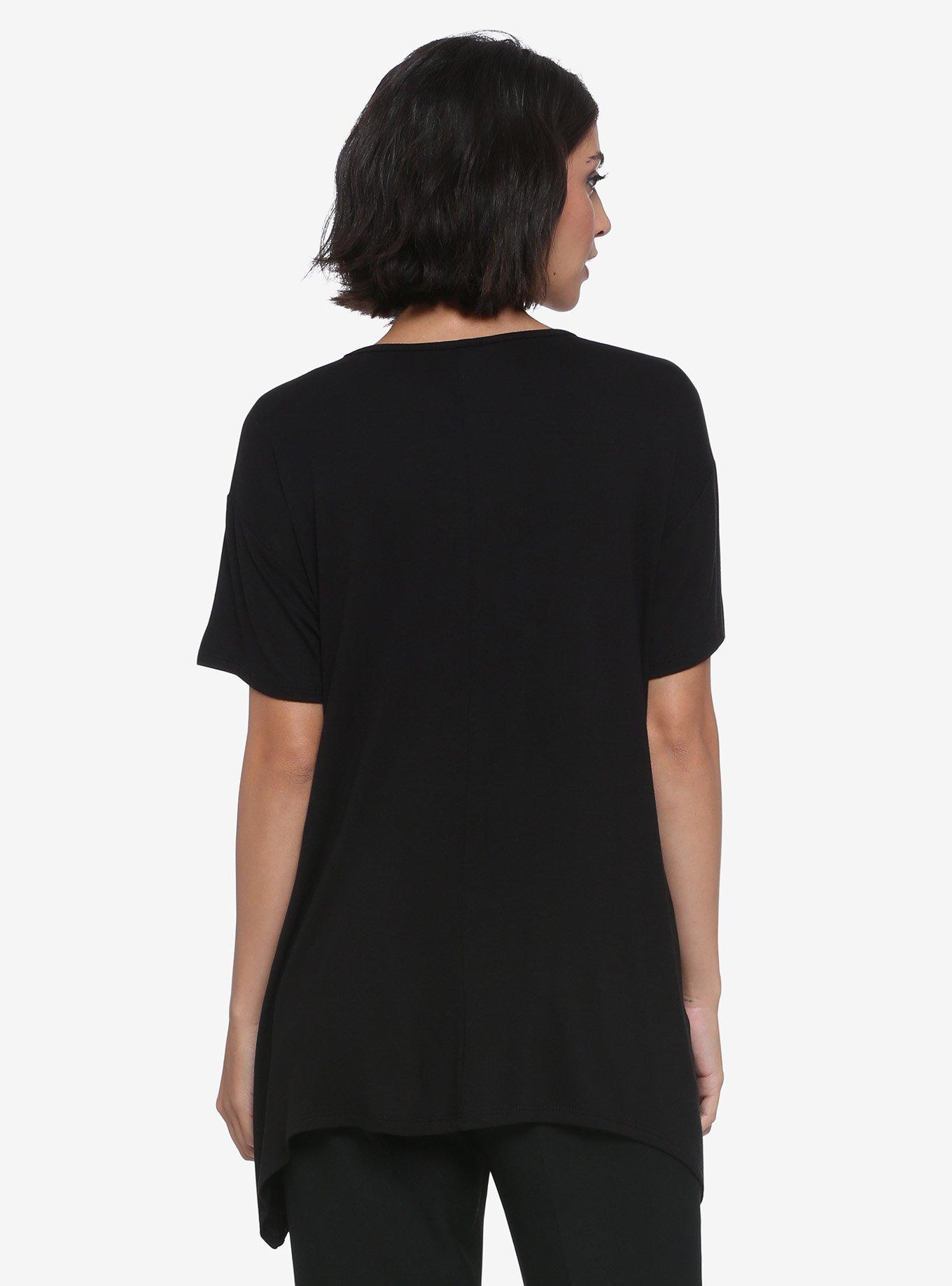 Skull Moon Shark Bite Girls T-Shirt, BLACK, alternate