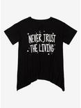 Never Trust The Living Shark Bite Girls T-Shirt, BLACK, alternate