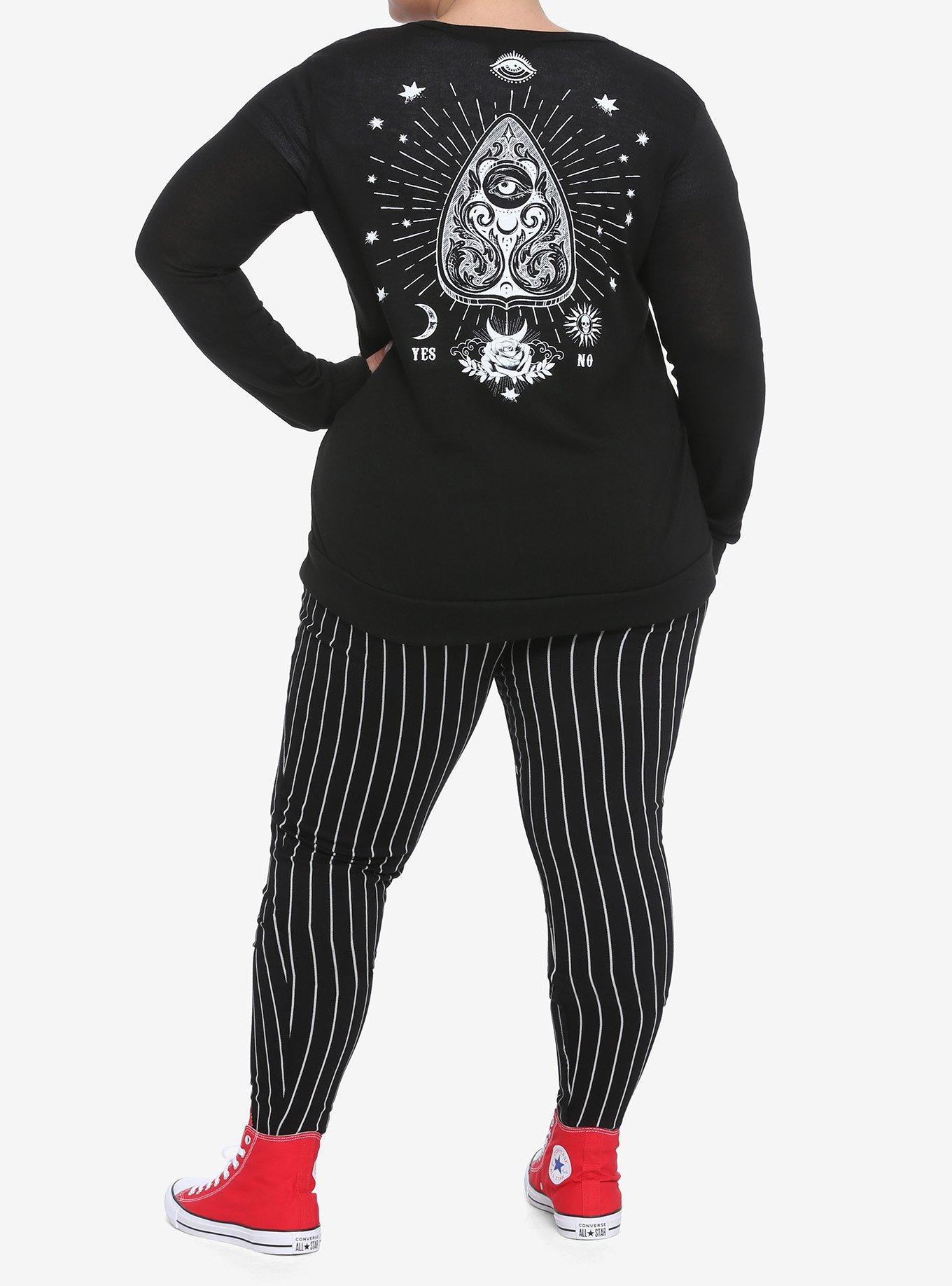 Planchette Back Girls Cardigan Plus Size, BLACK, alternate